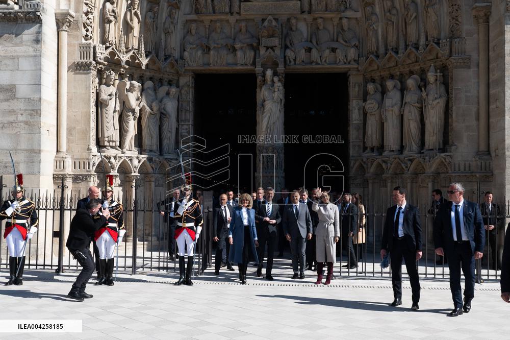 Danish Royal Couple Visits Notre Dame Cathedral - Paris