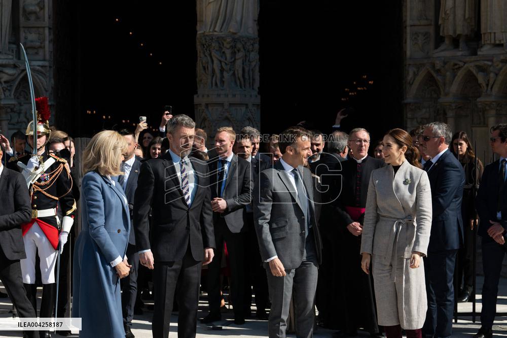 Danish Royal Couple Visits Notre Dame Cathedral - Paris