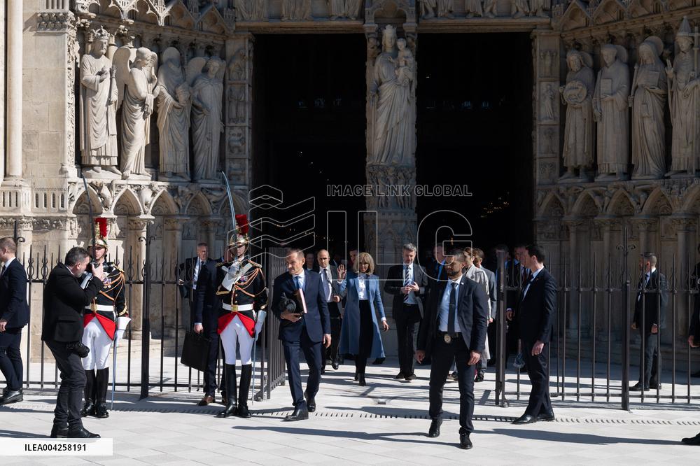Danish Royal Couple Visits Notre Dame Cathedral - Paris
