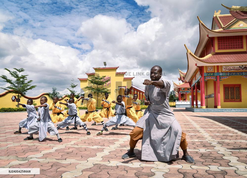 Shaolin Disciples Practice Kung Fu - Zambia