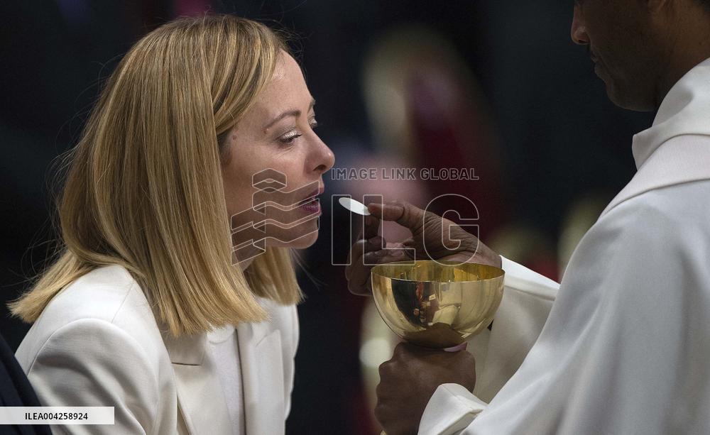 Italian PM Giorgia Meloni Attends A Mass For Late Pope John Paul II - Vatican