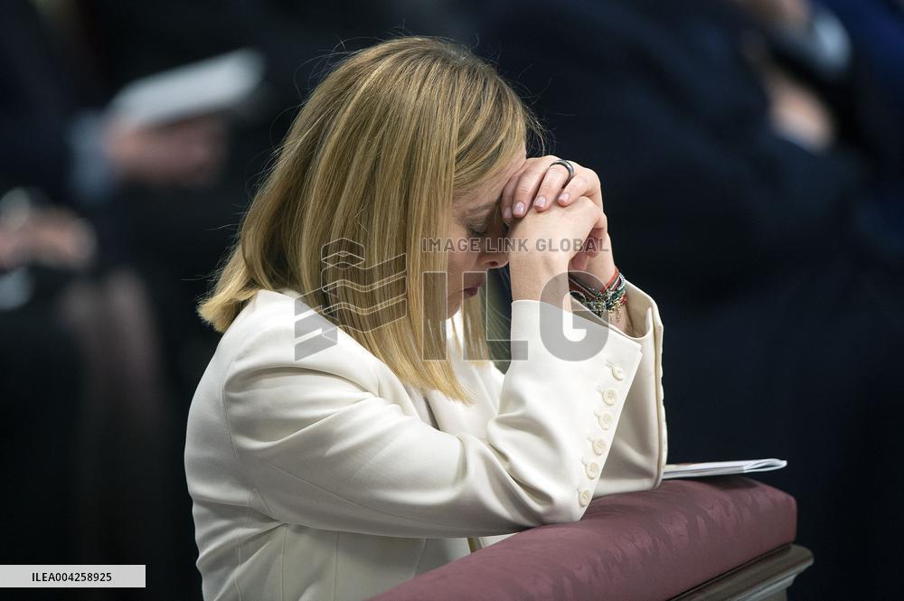 Italian PM Giorgia Meloni Attends A Mass For Late Pope John Paul II - Vatican
