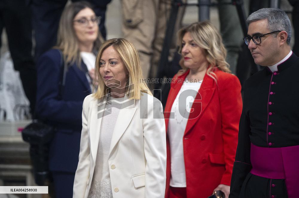 Italian PM Giorgia Meloni Attends A Mass For Late Pope John Paul II - Vatican
