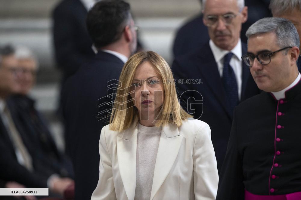 Italian PM Giorgia Meloni Attends A Mass For Late Pope John Paul II - Vatican