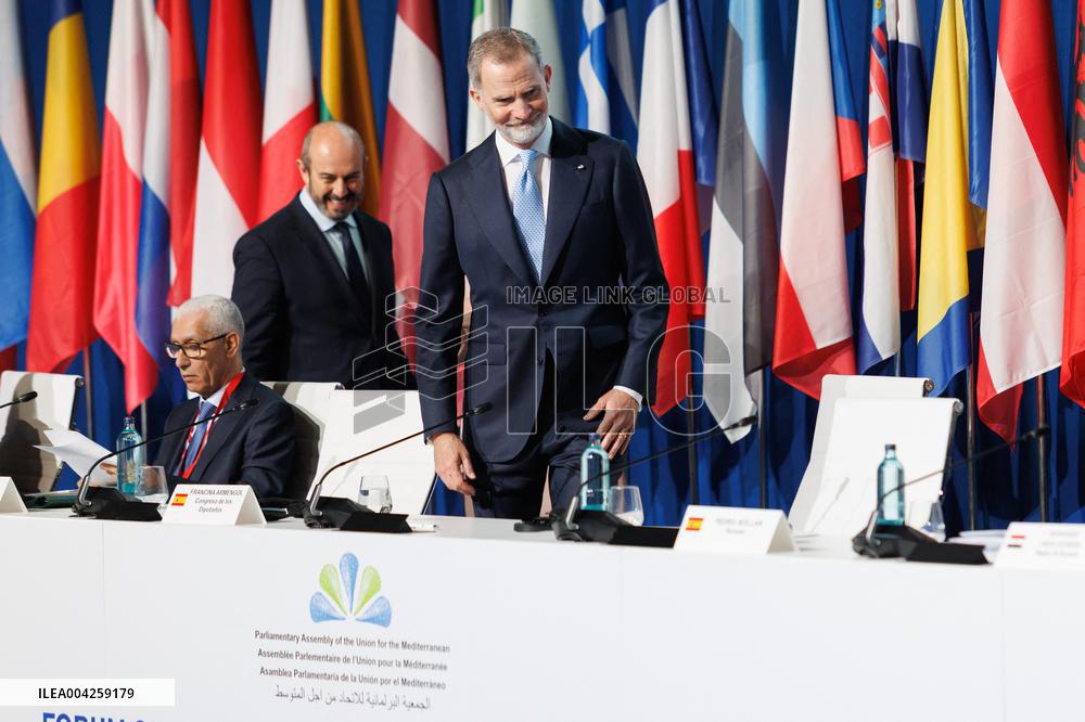 King Felipe VI At Futuro Del Meditarraneo Forum - Granada