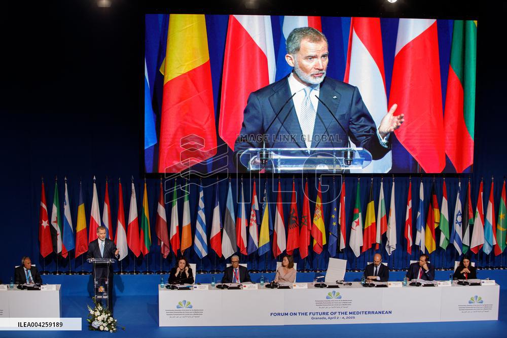 King Felipe VI At Futuro Del Meditarraneo Forum - Granada
