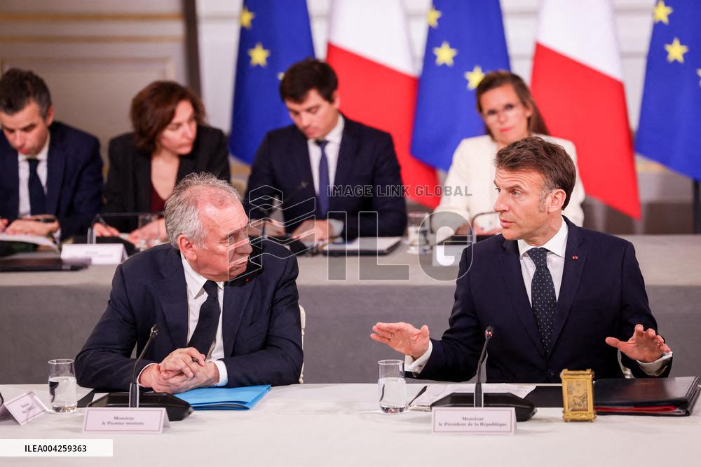 President Meets Representatives Of Industries Affected By The US Tariff Announcement - Paris