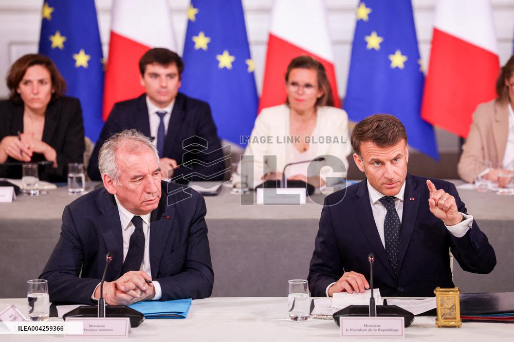 President Meets Representatives Of Industries Affected By The US Tariff Announcement - Paris