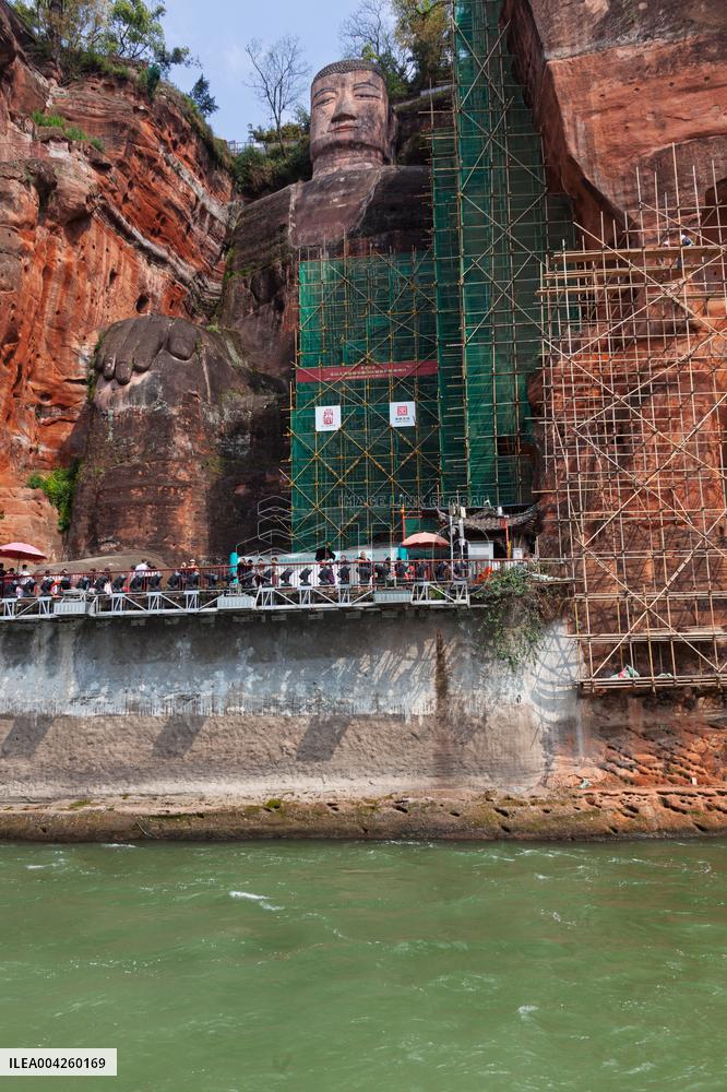 Leshan Giant Buddha Scenic Area Under Renovation