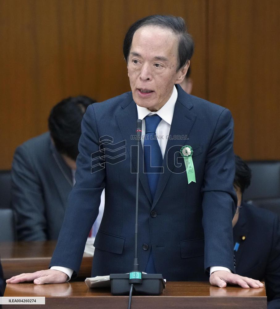 BOJ chief Ueda at parliament session