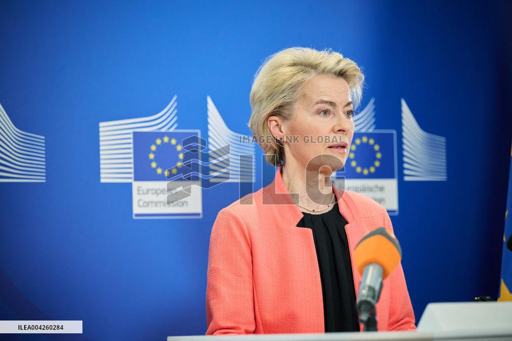 Ursula Von Der Leyen Gives A Press Statement - Samarkand