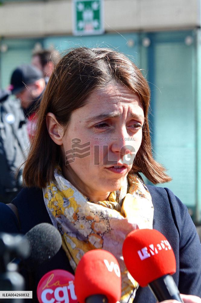 Civil Service Unions Rally in Front of Finance Ministry - Paris