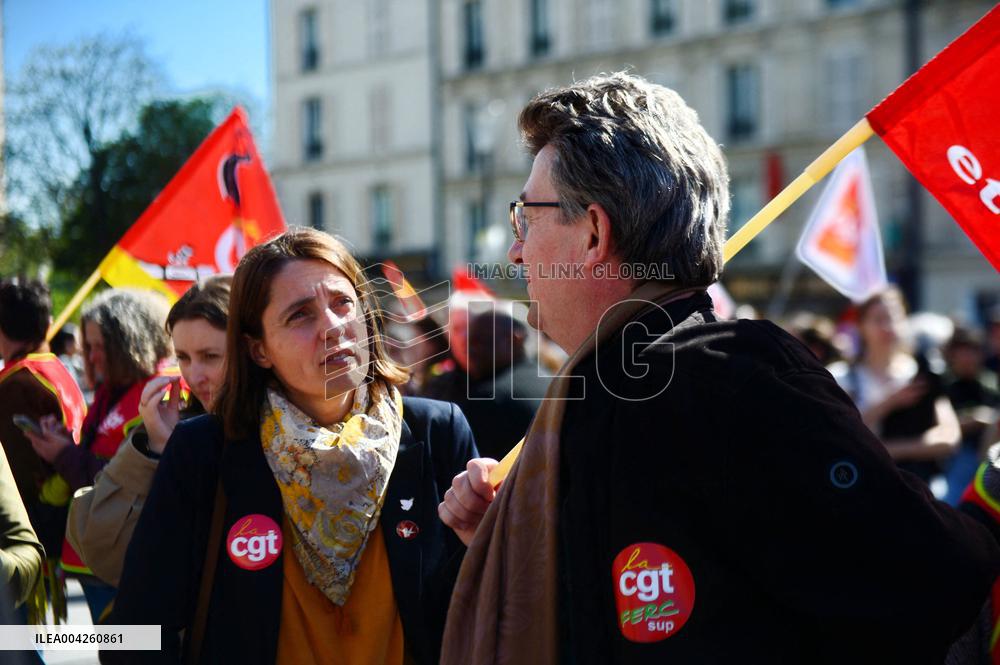 Civil Service Unions Rally in Front of Finance Ministry - Paris