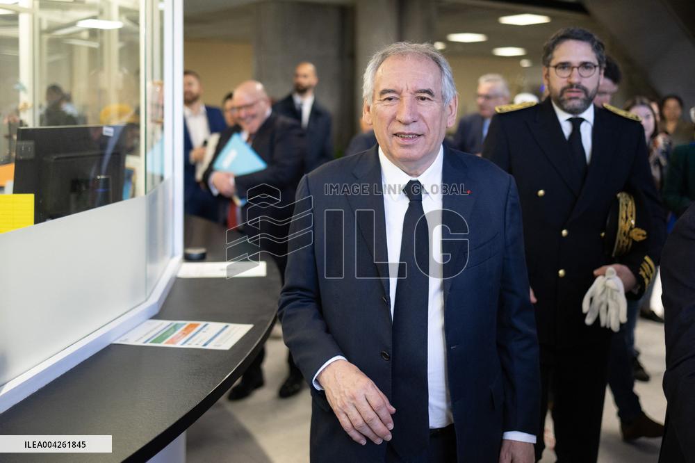 Francois Bayrou visits the Hauts-de-Seine Departmental Administrative Centre - Nanterre
