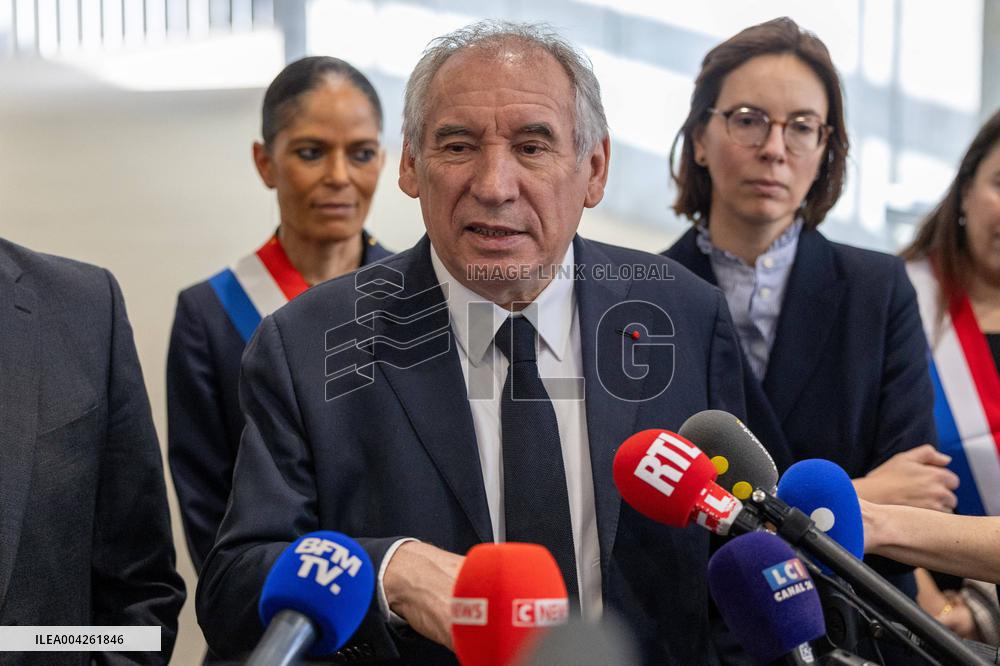 Francois Bayrou visits the Hauts-de-Seine Departmental Administrative Centre - Nanterre