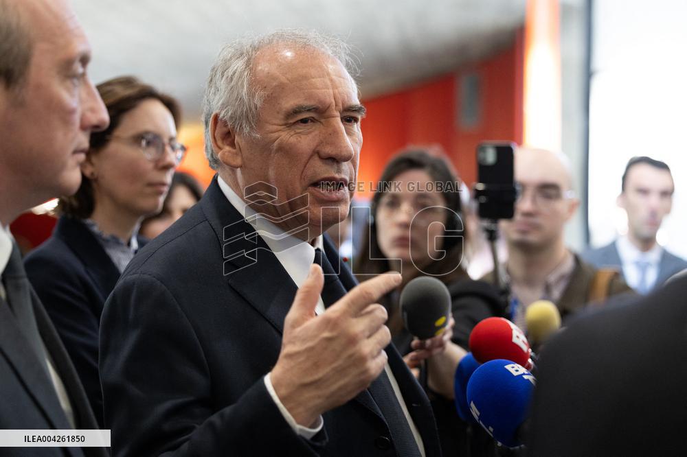 Francois Bayrou visits the Hauts-de-Seine Departmental Administrative Centre - Nanterre