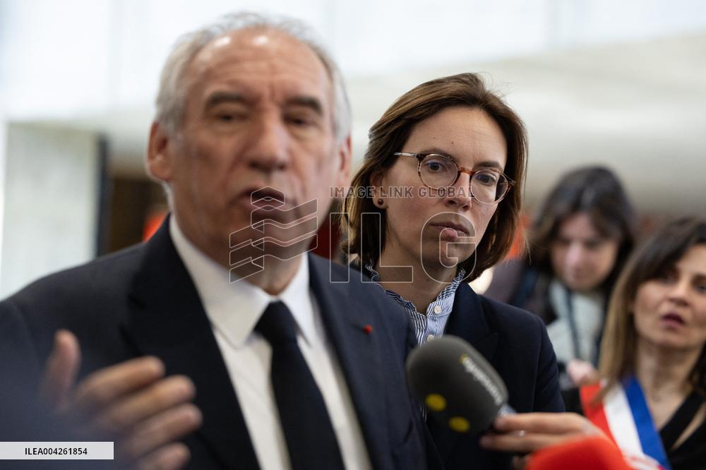 Francois Bayrou visits the Hauts-de-Seine Departmental Administrative Centre - Nanterre