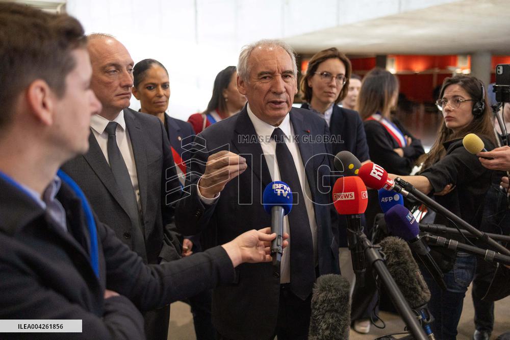 Francois Bayrou visits the Hauts-de-Seine Departmental Administrative Centre - Nanterre