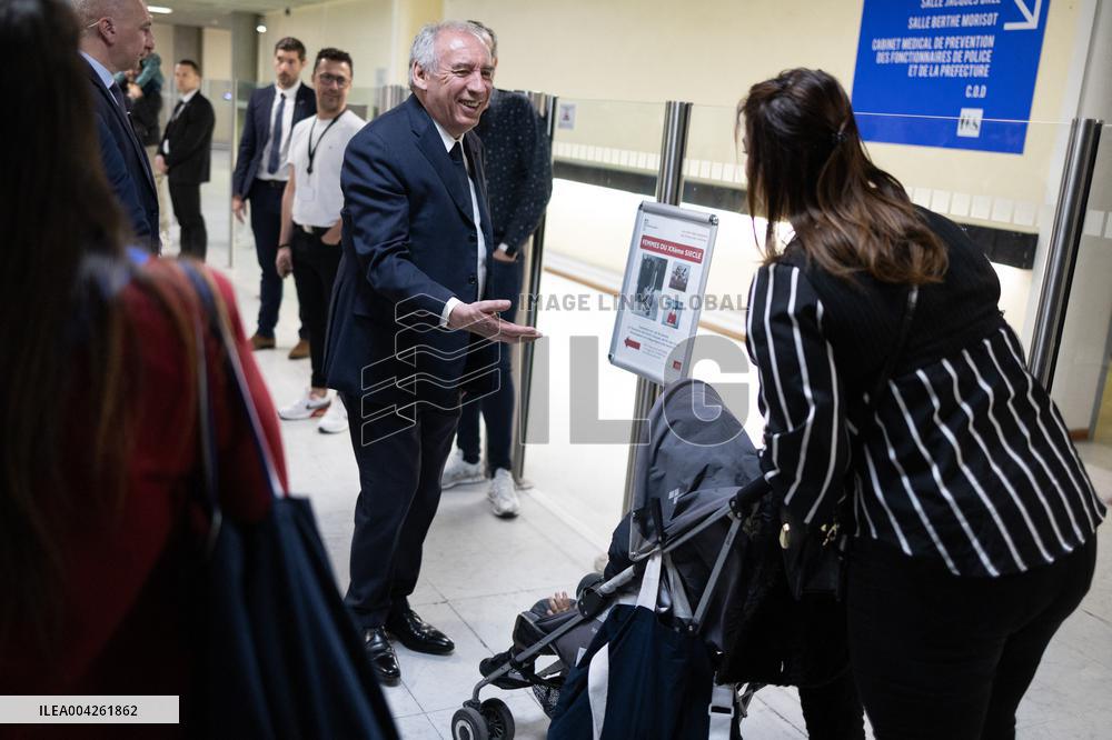 Francois Bayrou visits the Hauts-de-Seine Departmental Administrative Centre - Nanterre