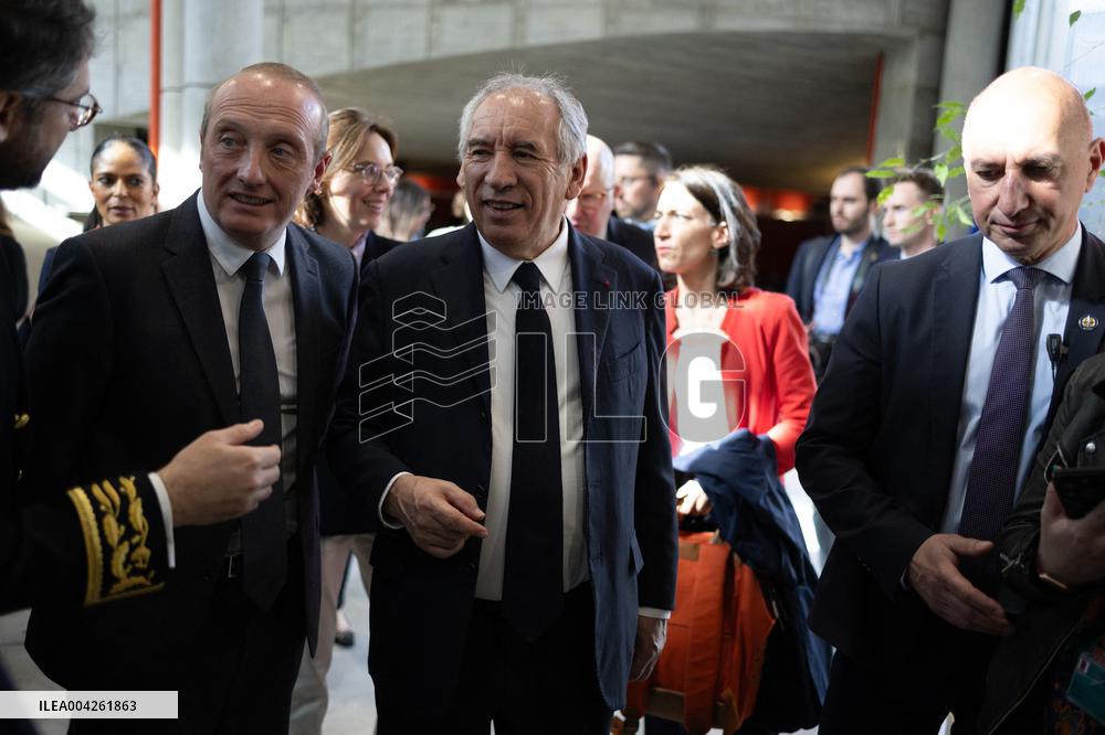 Francois Bayrou visits the Hauts-de-Seine Departmental Administrative Centre - Nanterre