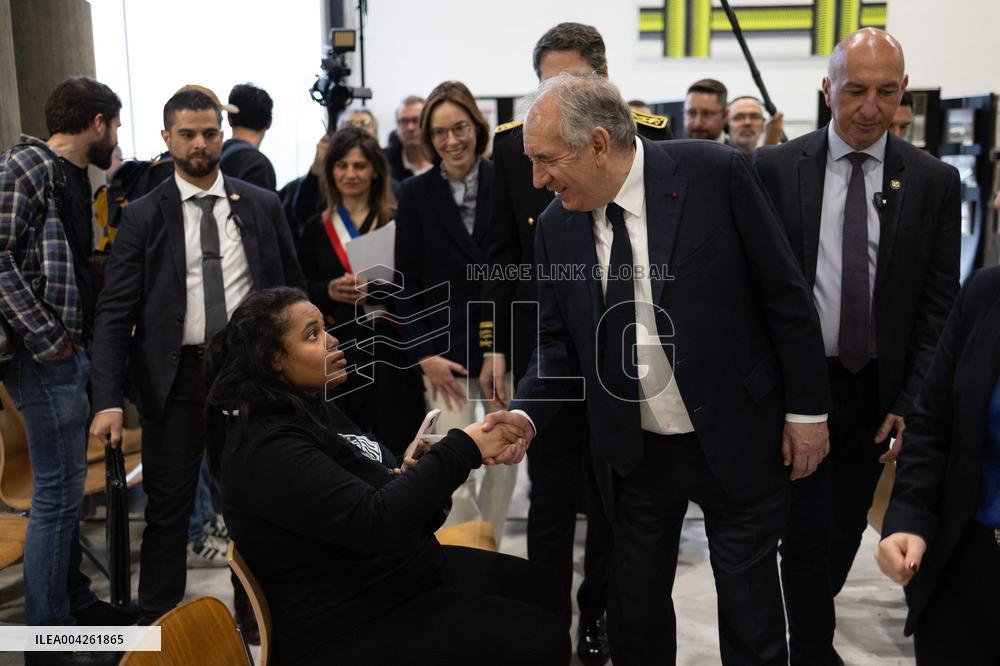 Francois Bayrou visits the Hauts-de-Seine Departmental Administrative Centre - Nanterre