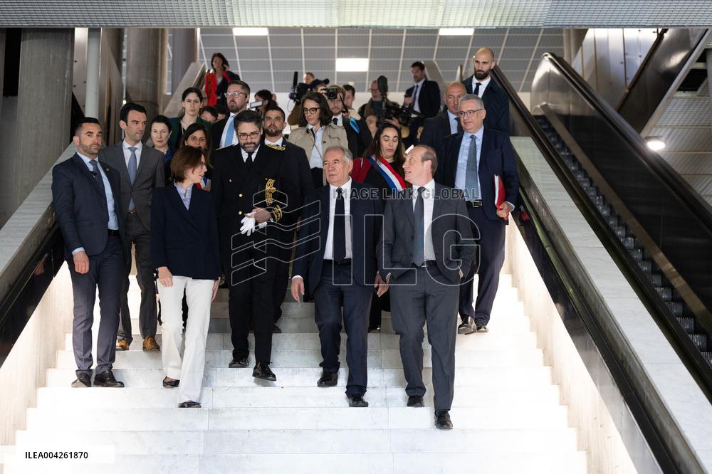 Francois Bayrou visits the Hauts-de-Seine Departmental Administrative Centre - Nanterre