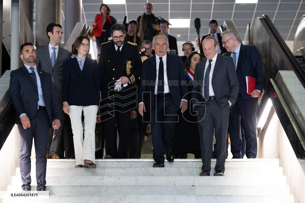 Francois Bayrou visits the Hauts-de-Seine Departmental Administrative Centre - Nanterre