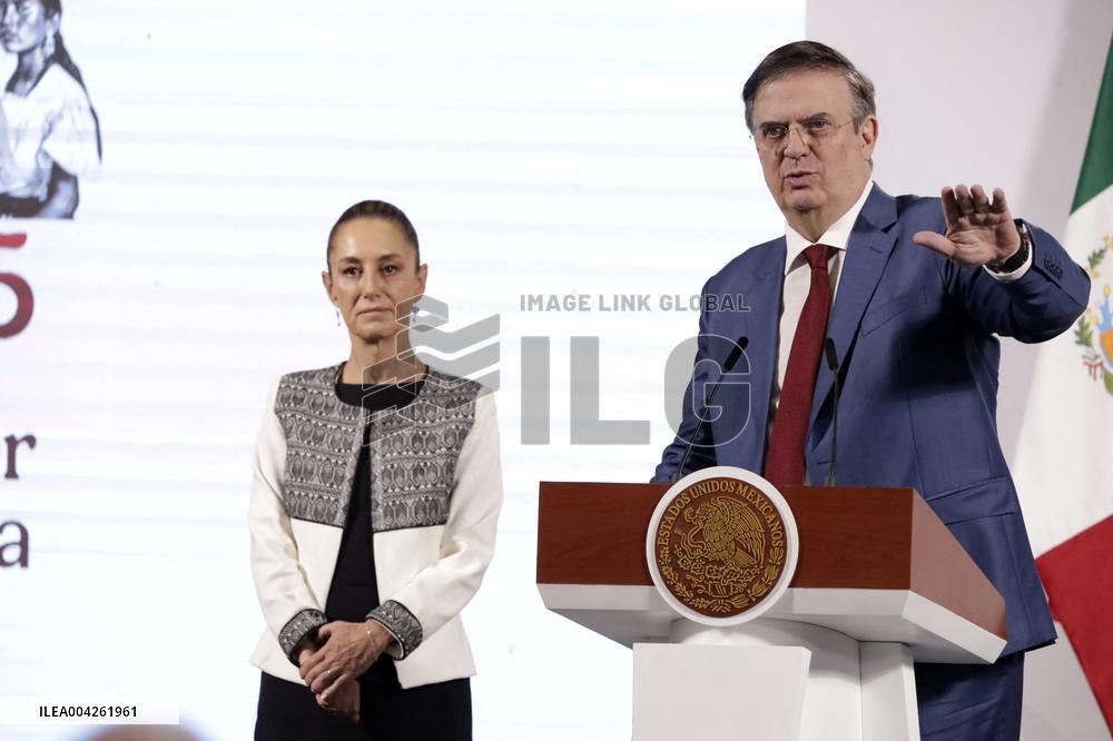 Claudia Sheinbaum Pardo And Marcelo Ebrard News Conference - Mexico