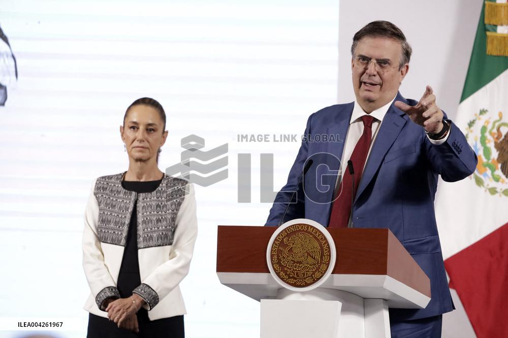 Claudia Sheinbaum Pardo And Marcelo Ebrard News Conference - Mexico