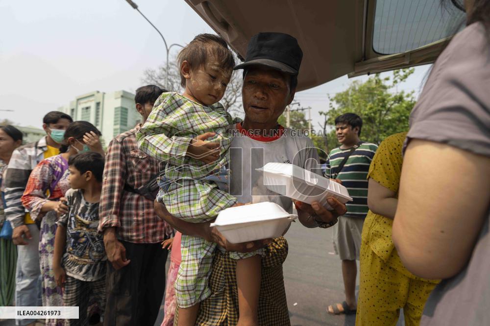 Earthquake Victims Receive Food And Shelter - Myanmar