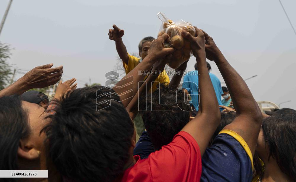 Earthquake Victims Receive Food And Shelter - Myanmar