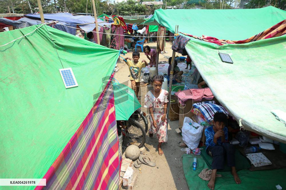 Earthquake Victims Receive Food And Shelter - Myanmar