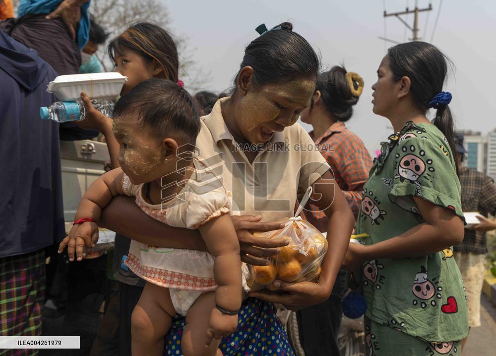 Earthquake Victims Receive Food And Shelter - Myanmar
