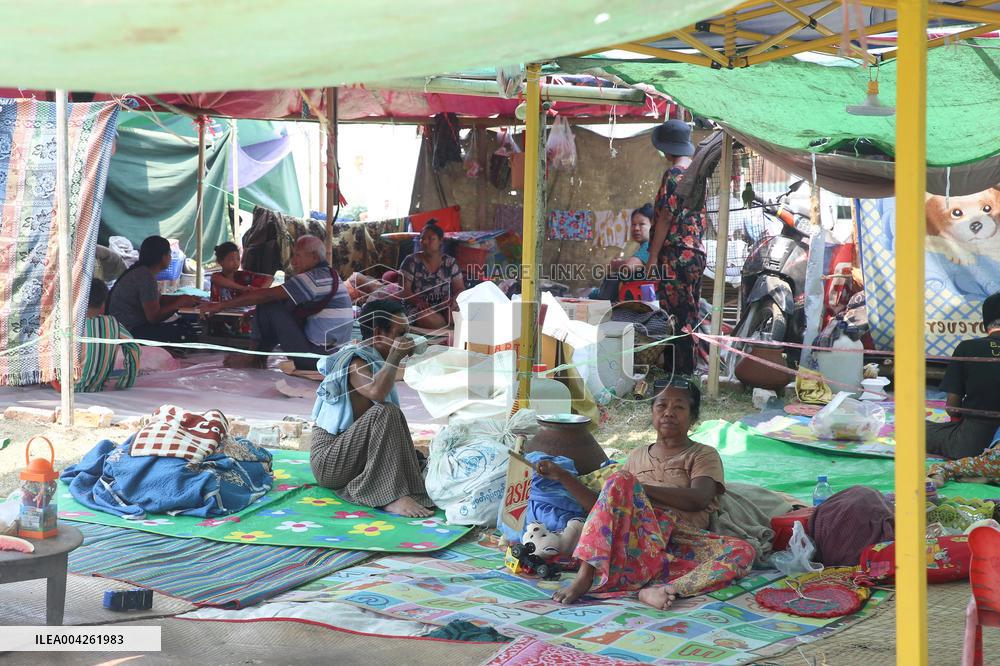Earthquake Victims Receive Food And Shelter - Myanmar