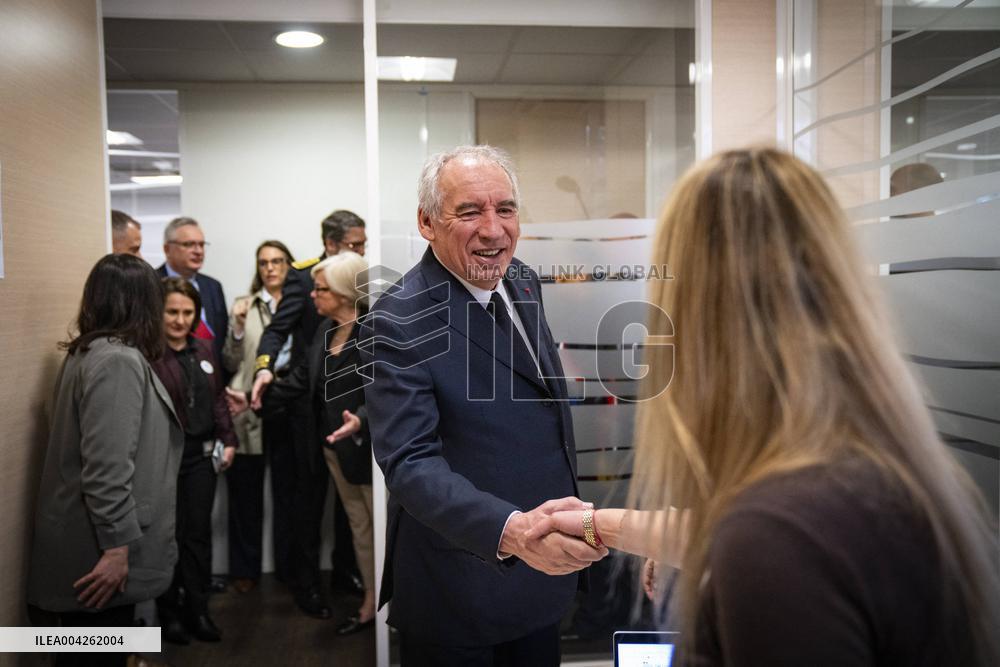Francois Bayrou travels to Nanterre - Paris