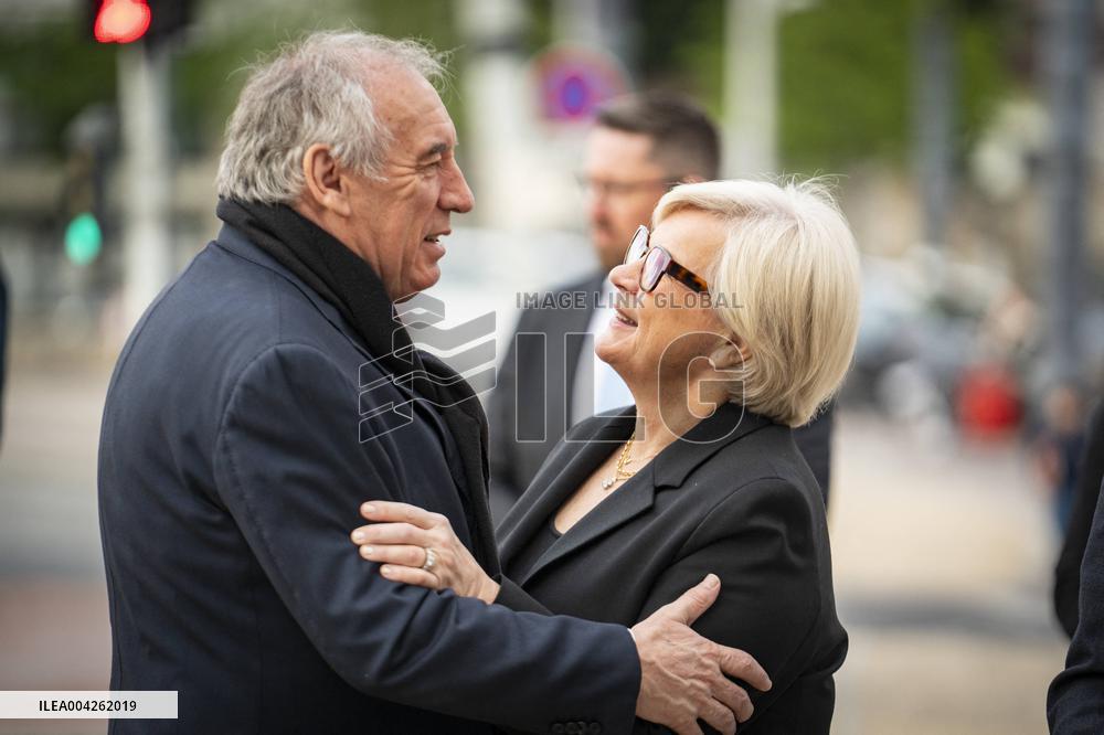 Francois Bayrou travels to Nanterre - Paris