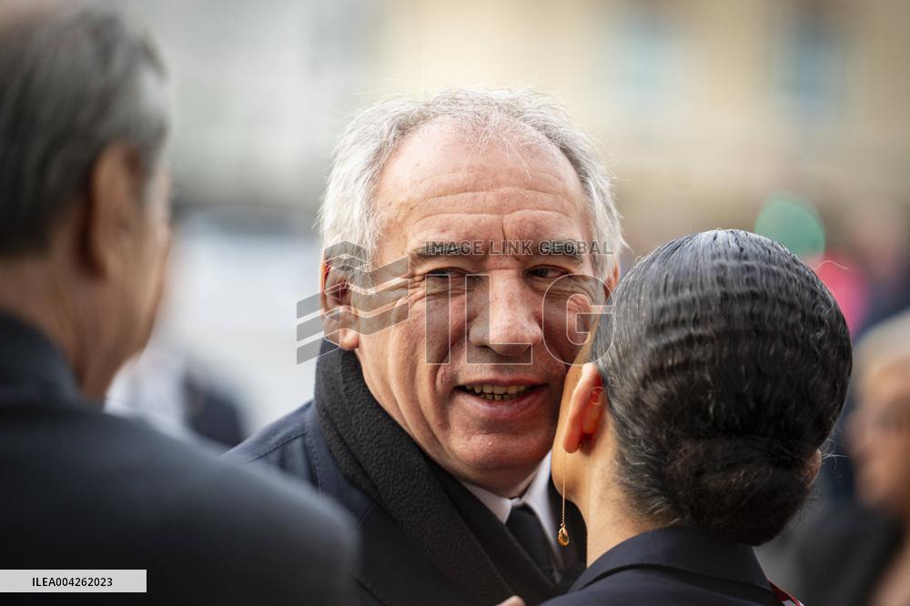 Francois Bayrou travels to Nanterre - Paris