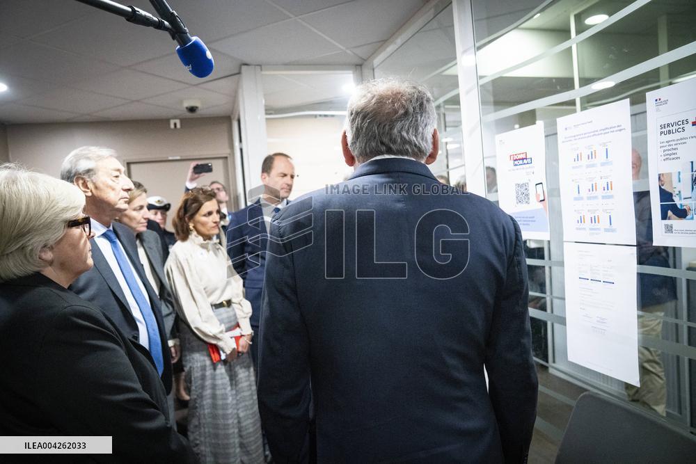 Francois Bayrou travels to Nanterre - Paris