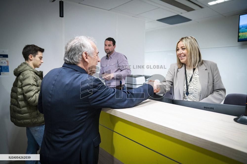 Francois Bayrou travels to Nanterre - Paris