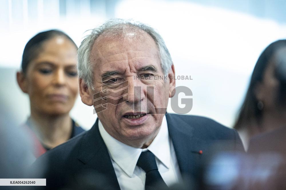Francois Bayrou travels to Nanterre - Paris