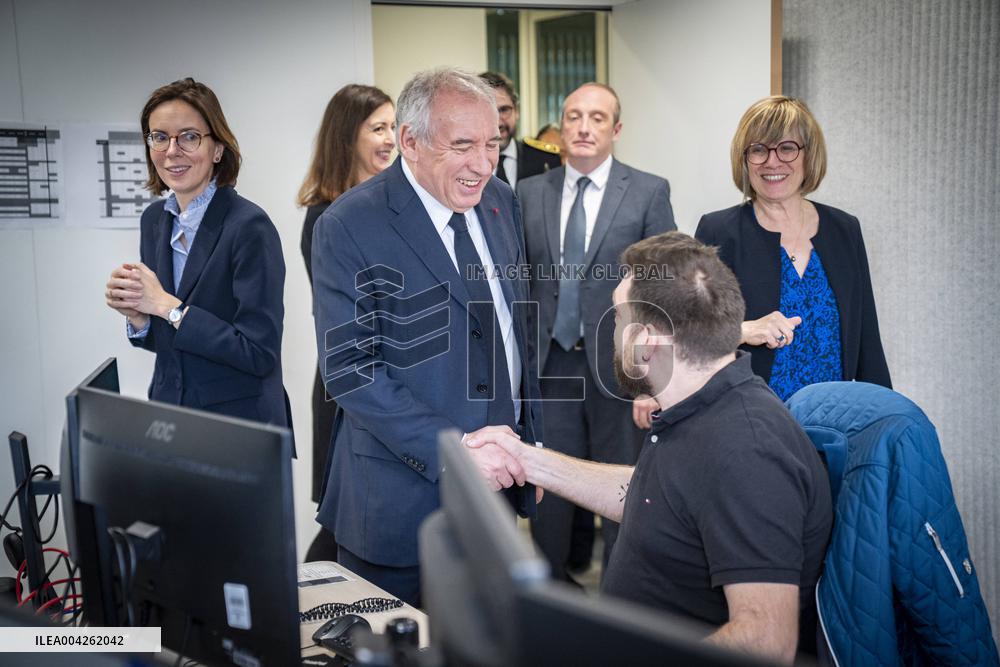 Francois Bayrou travels to Nanterre - Paris