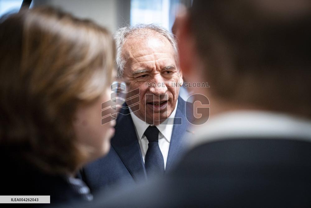 Francois Bayrou travels to Nanterre - Paris