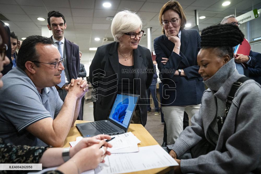 Francois Bayrou travels to Nanterre - Paris
