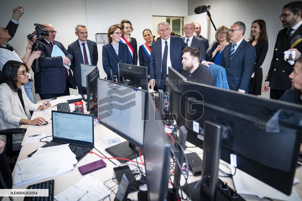 Francois Bayrou travels to Nanterre - Paris