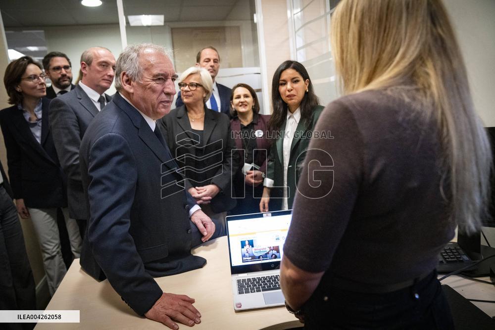 Francois Bayrou travels to Nanterre - Paris