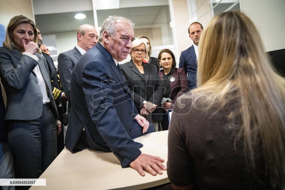 Francois Bayrou travels to Nanterre - Paris