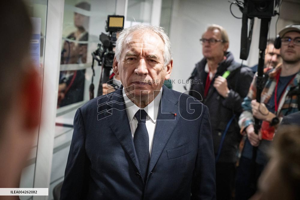 Francois Bayrou travels to Nanterre - Paris