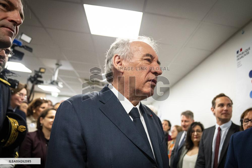 Francois Bayrou travels to Nanterre - Paris