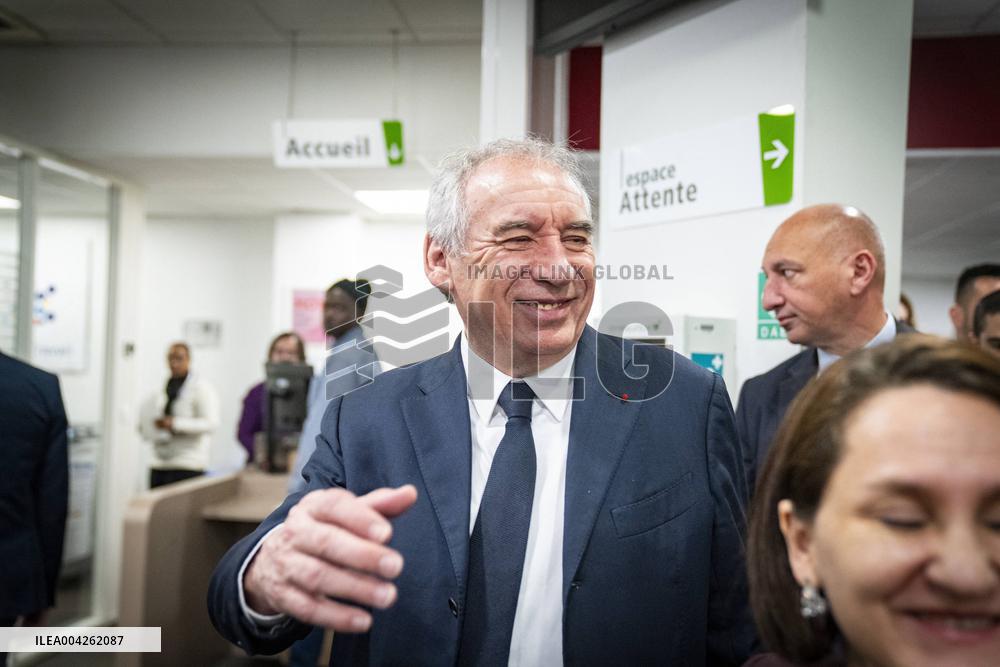 Francois Bayrou travels to Nanterre - Paris