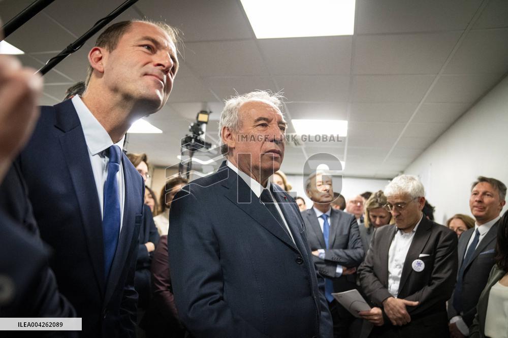 Francois Bayrou travels to Nanterre - Paris